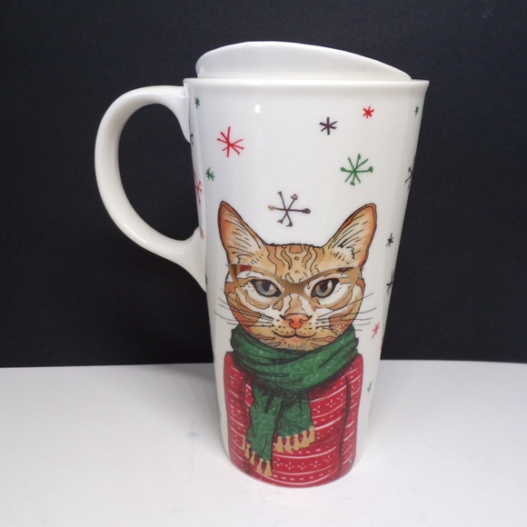 Travel Latte Cup GiftBox Christmas Cat 17oz HG1515 - Picture 3 of 8